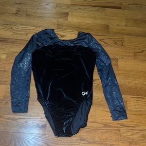 Women's blue velvet with Lycra multi sparkle gymnastics tumbling leotard sz XL